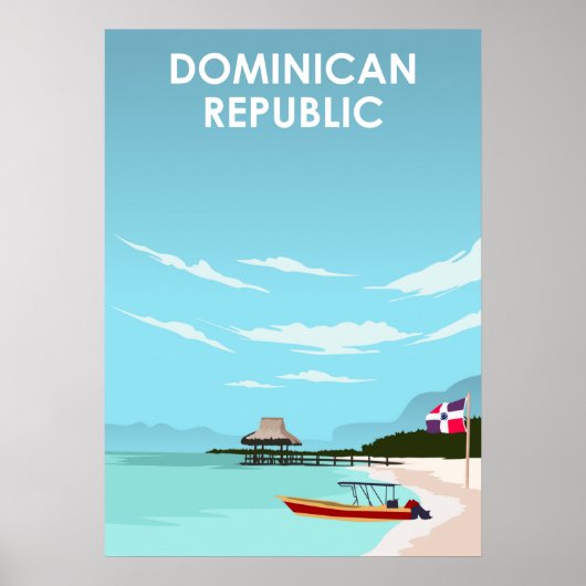 Poster Dominican Republic Caribbean Illustration Travel (Devant)