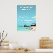 Poster Dominican Republic Caribbean Illustration Travel (Cuisine)