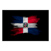 Poster Dominican Republic flag brush stroke (Devant)