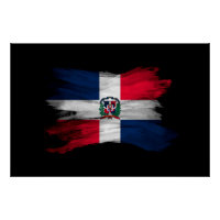 Dominican Republic flag brush stroke