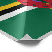 Poster Dominique - drapeau dominicain agitant - (Coin)