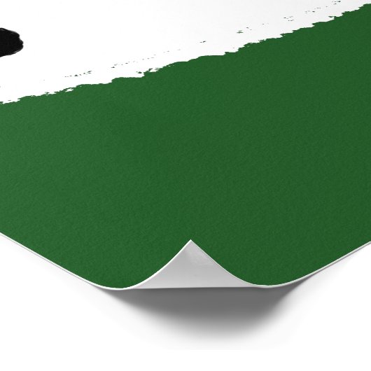 Poster Dominos blancs avec points noirs sur vert (Coin)