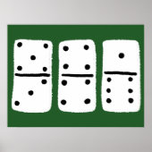 Poster Dominos blancs avec points noirs sur vert (Devant)