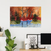 Poster Dommages Chroniques "Arlington Pond"Org. Art (Bureau à domicile)