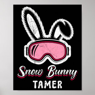 Poster Dompteur de lapin de neige drôle de skieur Instr d