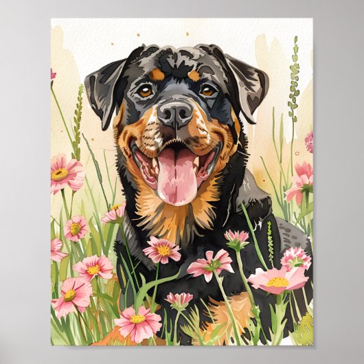 Poster Don d'affiche Rottweiler pour Amoureux de les chie (Devant)