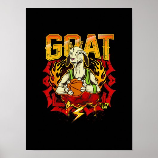 Poster Don de chèvre de basket-ball (Devant)