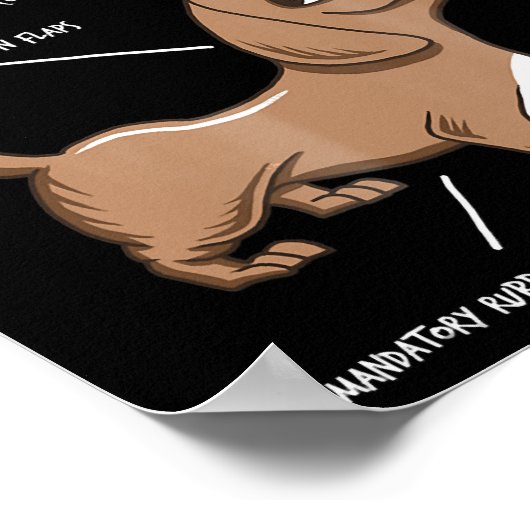 Poster Don de chien | Anatomie Dachshund Funny Weiner (Coin)