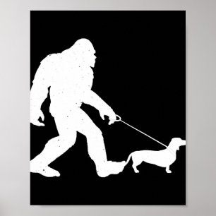 Poster Don de chien  Bigfoot Walking Dachshund Funny Wien