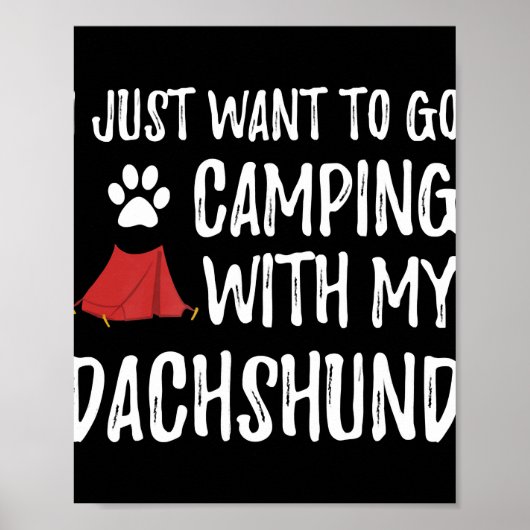 Poster Don de chien | Camping Avec Mon Dachshund (Devant)