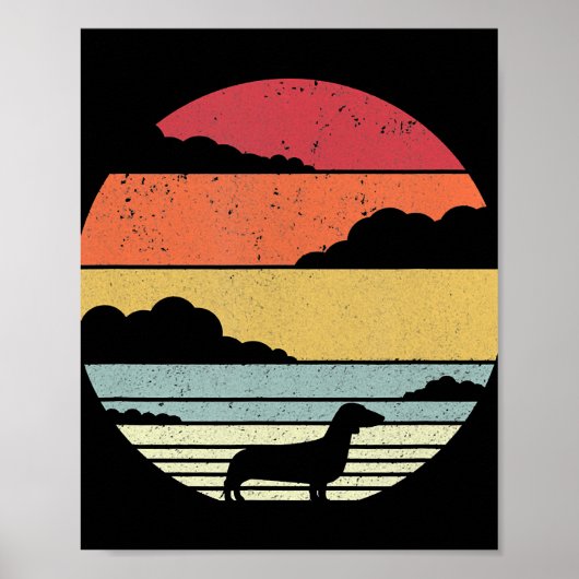 Poster Don de chien | Idée cadeau de style Dachshund Vint (Devant)