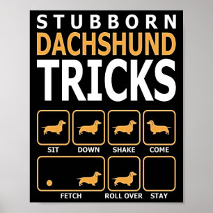 Poster Don de chien  Trucs de Dachshund têtus