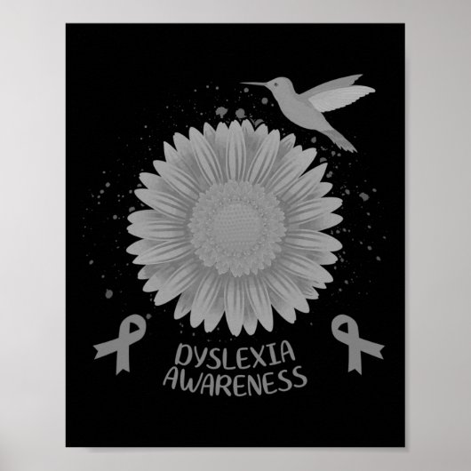 Poster Don de colibri de tournesol de sensibilisation (Devant)