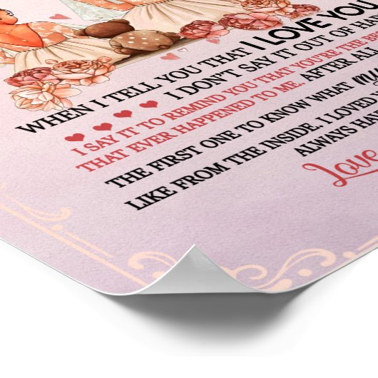 Poster Don de fille | Lettre À Ma Fille De Maman (Coin)