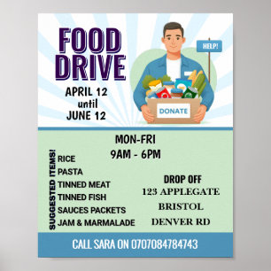 Poster Don de la banque alimentaire   Conception personna
