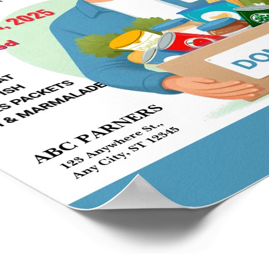 Poster Don de la banque alimentaire | Conception personna (Coin)