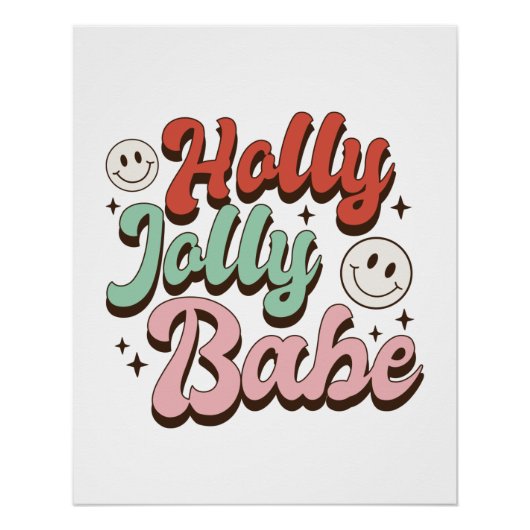 Poster Don de Noël Holly Jolly Babe (Devant)