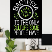 Poster Don de scientifique | Bactéries C'Est La Seule Cul (Bureau à domicile)