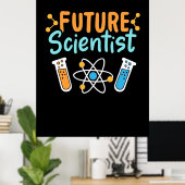 Poster Don de scientifique | Futur scientifique (Bureau à domicile)