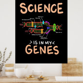 Poster Don de scientifique | La science est dans mes gène (Cuisine)