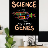 Poster Don de scientifique | La science est dans mes gène (Bureau à domicile)