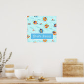 Poster Don du nom de la fête de la piscine (Cuisine)