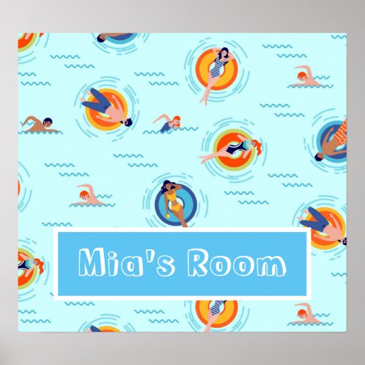 Poster Don du nom de la fête de la piscine (Devant)