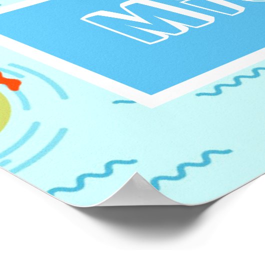 Poster Don du nom de la fête de la piscine (Coin)