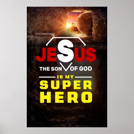 Poster Don Jésus, Don Chrétien, Jésus Est Mon Superhéros (Devant)