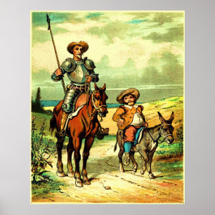 Poster Don Quichotte et Sancho Panza