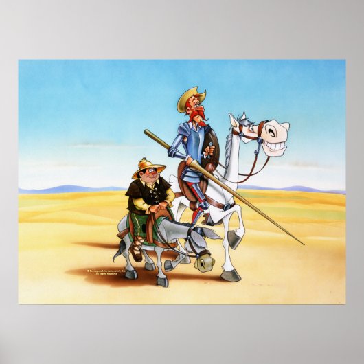 POSTER DON QUIXOTE & SANCHO - IMPRIMER CANVAS (Devant)