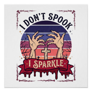 Poster Don Spook Sparkle Mains de Zombie Halloween Sang_1