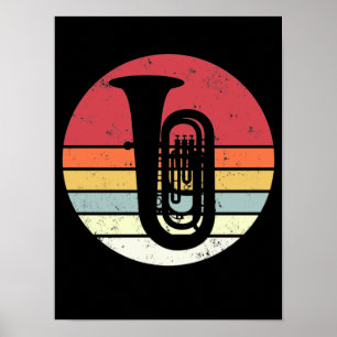 Poster Don Tuba, joueur de tuba rétro, orchestre