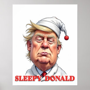 Poster Donald endormi – Une caricature politique subtile