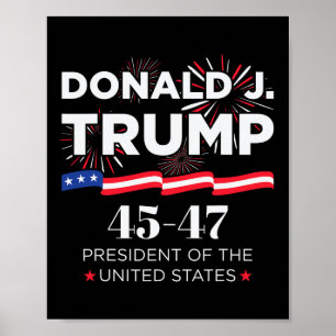 Poster Donald J. Trump 45 47 Jour de l'investiture du pré