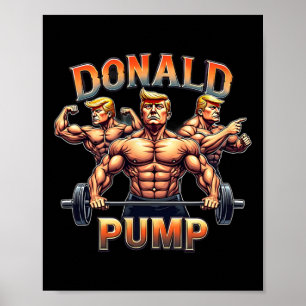 Poster Donald pompe drôle muscle gym mème