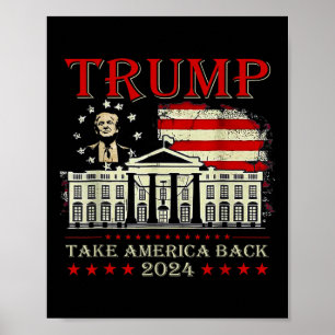 Poster Donald Trump 2024 : l'Amérique doit le drapeau amé