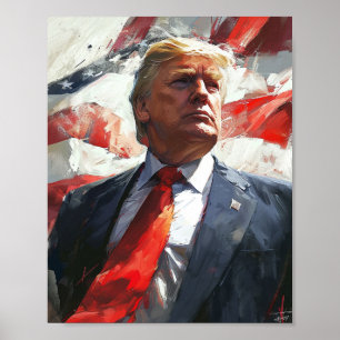 Poster Donald Trump 2024 Peinture à l'huile héroïque styl