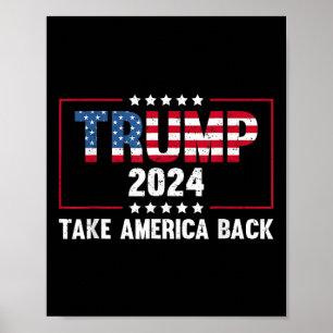 Poster Donald Trump 2024 Reprendre l'Amérique Vintage rét