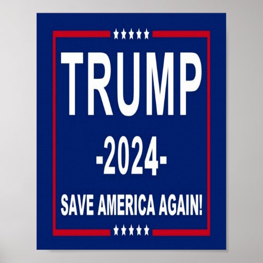 Poster Donald Trump 2024 Save America Again (Devant)