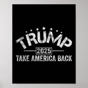 Poster Donald Trump 2025 Reprendre l'Amérique 4 juillet E