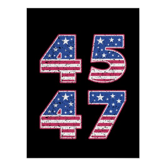 Poster Donald Trump 45-47 (Devant)