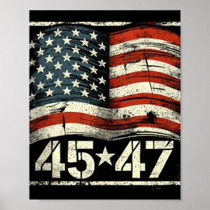 Poster Donald Trump 45 47 Jour de l'investiture 2025 Prés