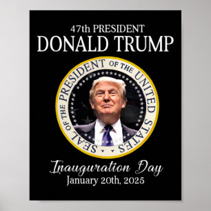 Poster Donald Trump 47e investiture du président 2025 Sup