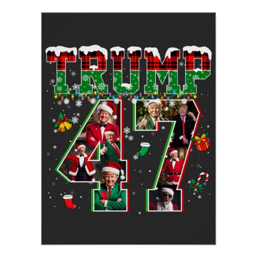 Poster Donald Trump 47e président 2024 Noël Père Noël (Devant)