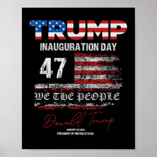 Poster Donald Trump 47e président 2025 Inauguration États