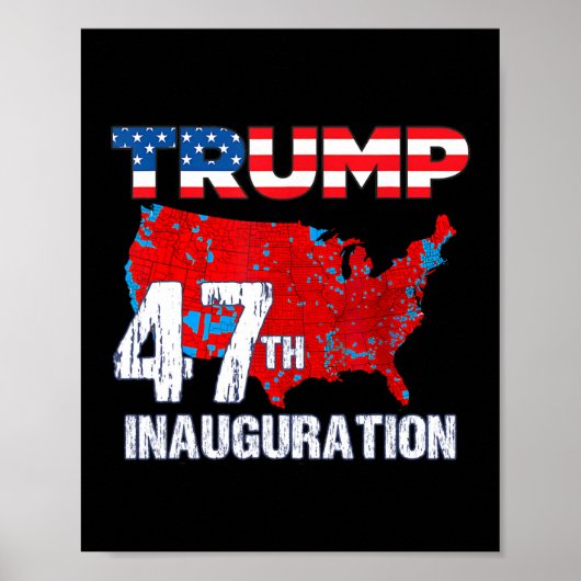Poster Donald Trump 47e président 2025 Inauguration États (Devant)