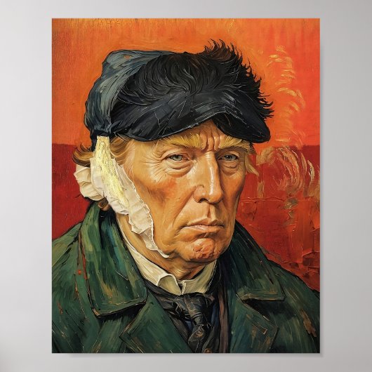 Poster Donald Trump à l'oreille banalisée (Devant)