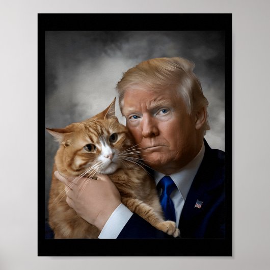 Poster Donald Trump And Cat Funny Trump And Cat, Litical  (Devant)