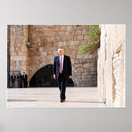 Poster Donald Trump Au Mur Occidental D'Israël (Devant)